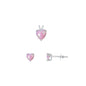 Silver Heart Stone Set - 6mm/4mm