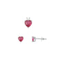 Silver Heart Stone Set - 6mm/4mm