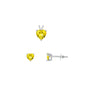Silver Heart Stone Set - 6mm/4mm