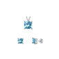 Silver Square Stone Set - 6mm/4mm