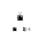 Silver Square Stone Set - 6mm/4mm