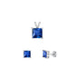 Silver Square Stone Set - 6mm/4mm