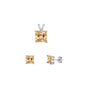 Silver Square Stone Set - 6mm/4mm