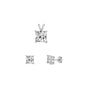 Silver Square Stone Set - 6mm/4mm