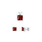 Silver Square Stone Set - 6mm/4mm