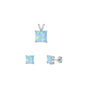 Silver Square Stone Set - 6mm/4mm