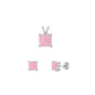 Silver Square Stone Set - 6mm/4mm