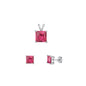 Silver Square Stone Set - 6mm/4mm