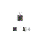 Silver Square Stone Set - 6mm/4mm
