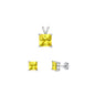 Silver Square Stone Set - 6mm/4mm