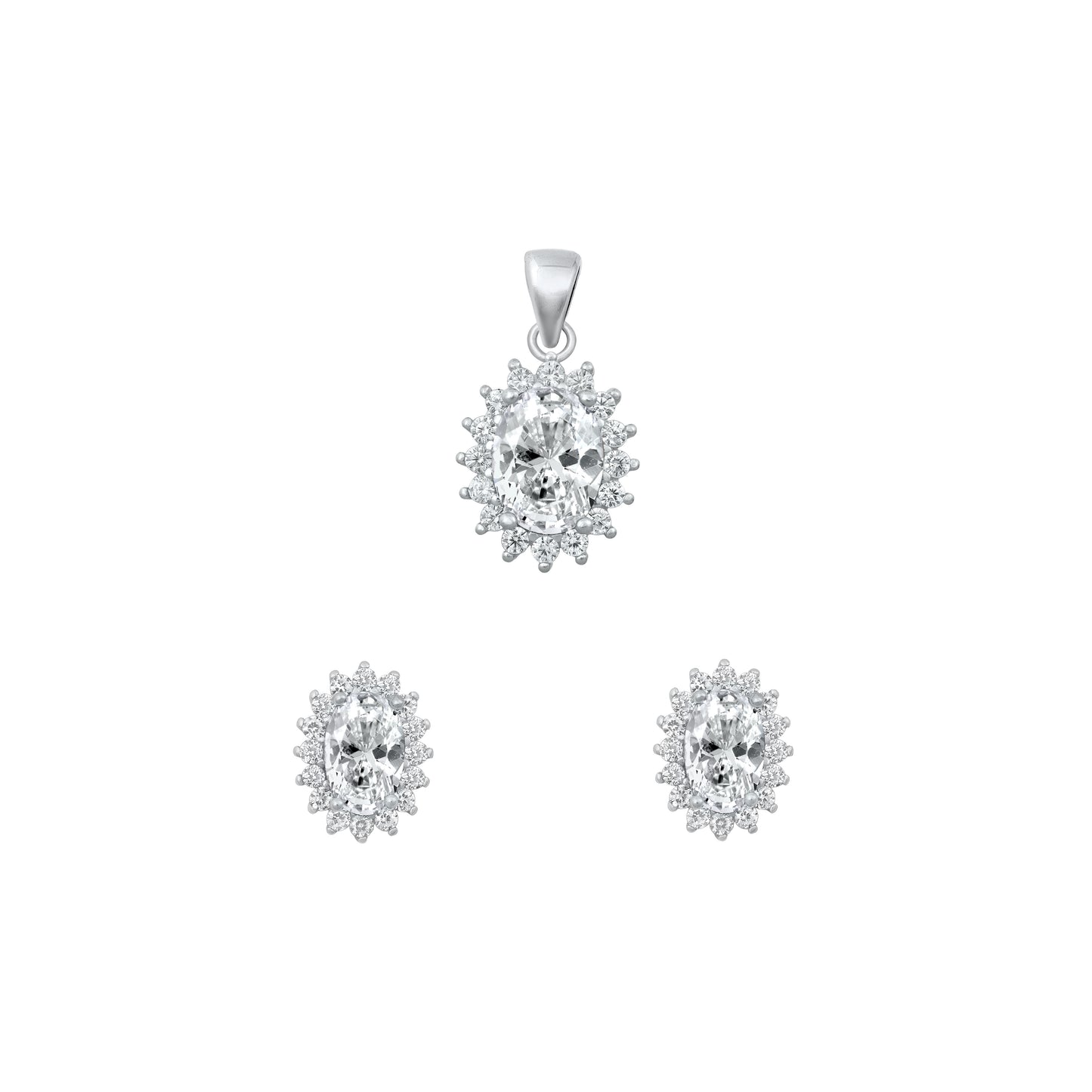 Silver CZ Set - Clear CZ