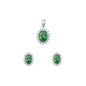 Silver CZ Set - Emerald CZ