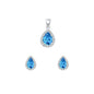 Silver CZ Set - Blue Topaz CZ