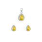 Silver CZ Set - Yellow CZ