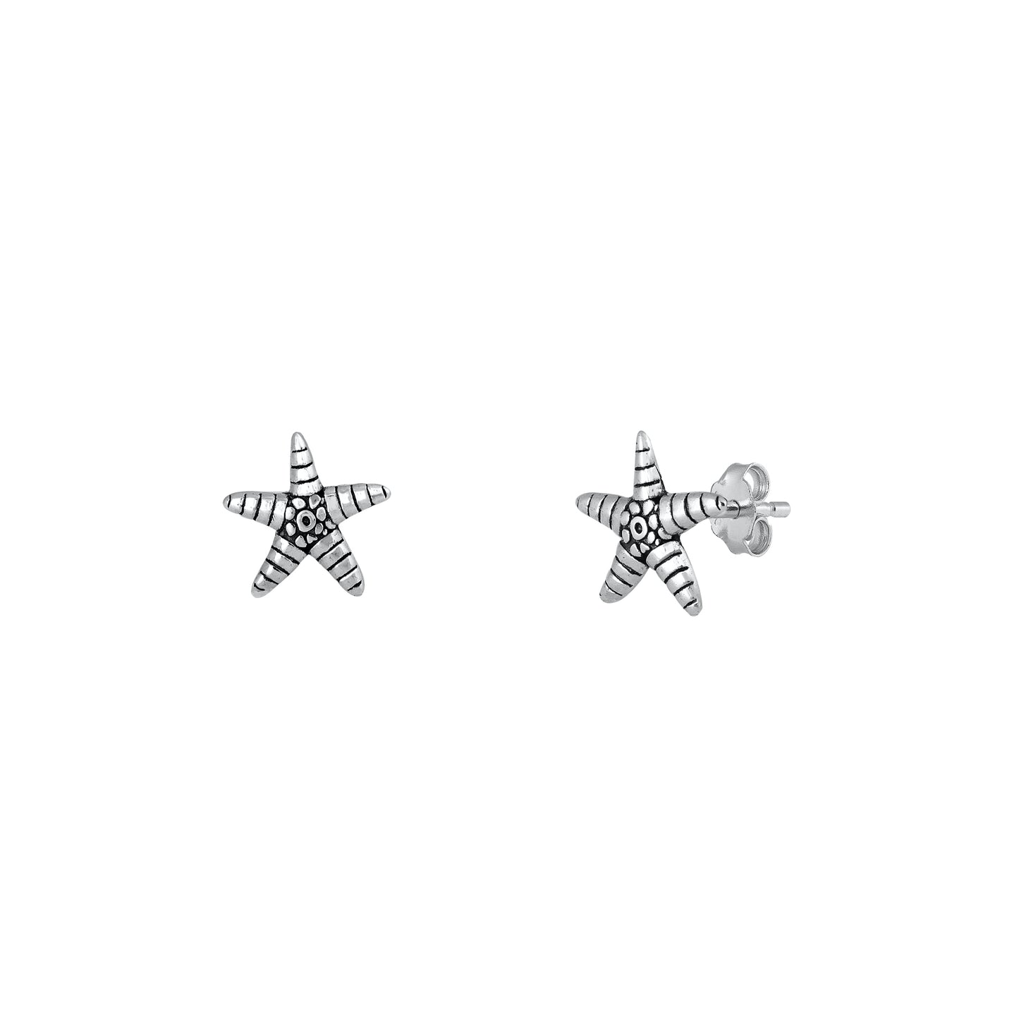Silver Stud Earrings - Starfish