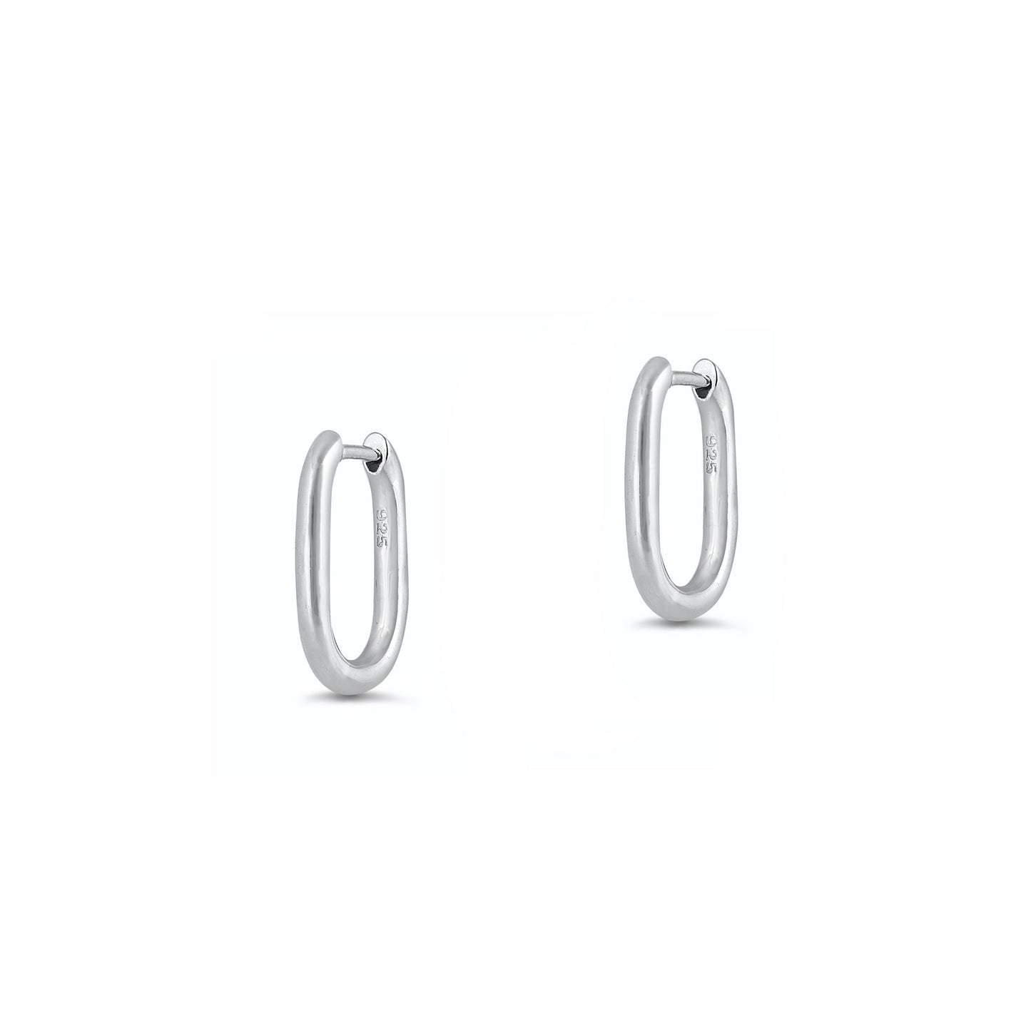 Silver Rectangular Hoops