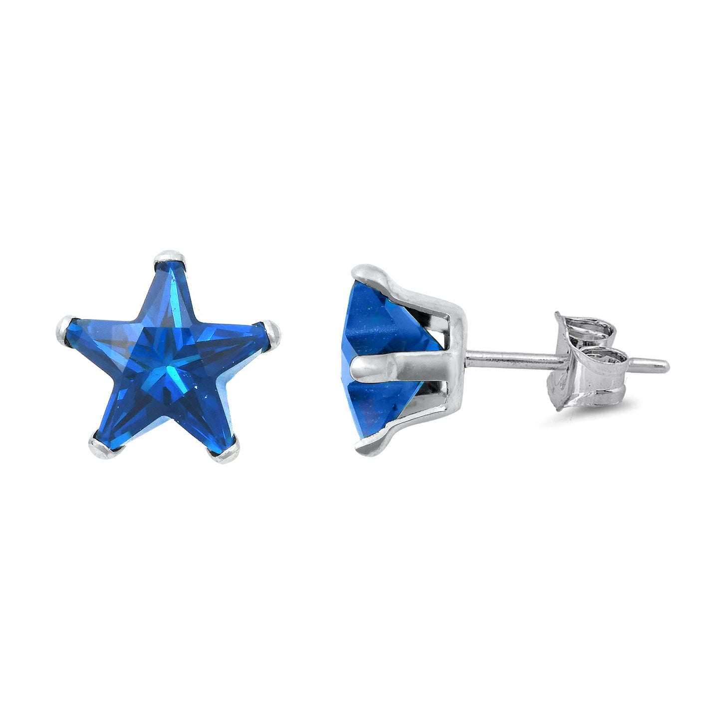 4 mm Star Color CZ Earrings